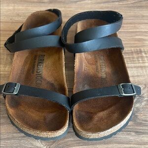 Pre-owned Birkenstock Daloa Black Ankle Strap Sandals Women's 36 EU / 5 US